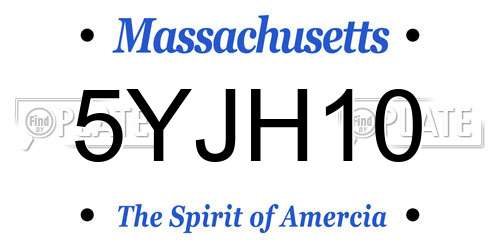 5YJH10 Massachusetts License Plate