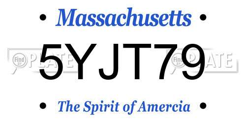 5YJT79 Massachusetts License Plate