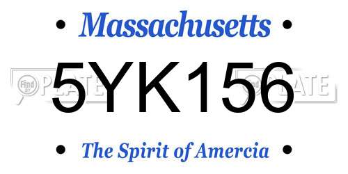 5YK156 Massachusetts License Plate