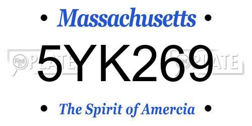 5YK269 Massachusetts License Plate