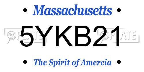 5YKB21 Massachusetts License Plate