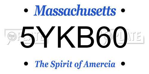 5YKB60 Massachusetts License Plate