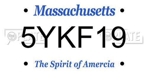 5YKF19 Massachusetts License Plate