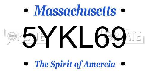 5YKL69 Massachusetts License Plate