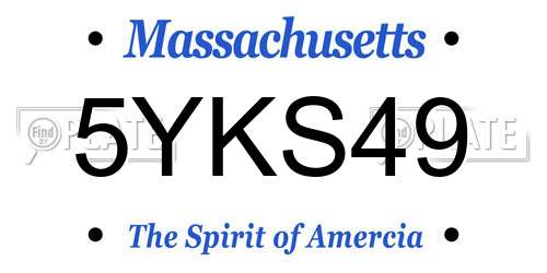 5YKS49 Massachusetts License Plate