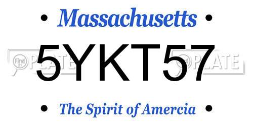 5YKT57 Massachusetts License Plate