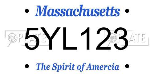 5YL123 Massachusetts License Plate