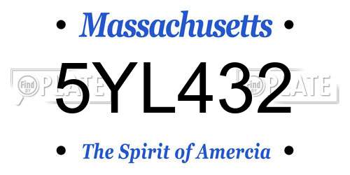 5YL432 Massachusetts License Plate