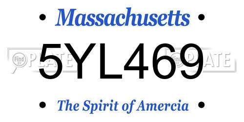 5YL469 Massachusetts License Plate