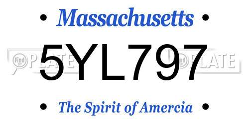 5YL797 Massachusetts License Plate