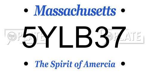 5YLB37 Massachusetts License Plate