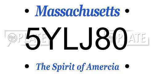 5YLJ80 Massachusetts License Plate