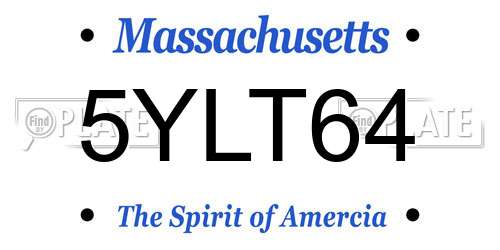 5YLT64 Massachusetts License Plate