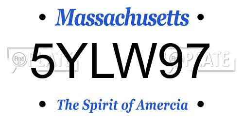 5YLW97 Massachusetts License Plate