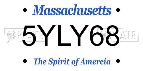 5YLY68 Massachusetts License Plate