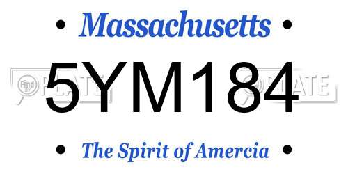 5YM184 Massachusetts License Plate