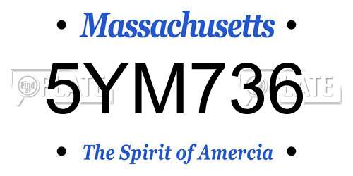 5YM736 Massachusetts License Plate