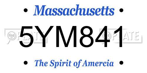 5YM841 Massachusetts License Plate