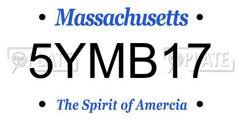 5YMB17 Massachusetts License Plate