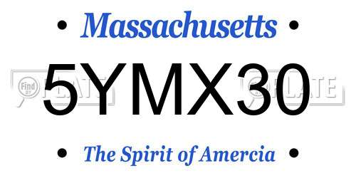 5YMX30 Massachusetts License Plate