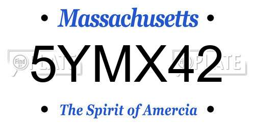5YMX42 Massachusetts License Plate