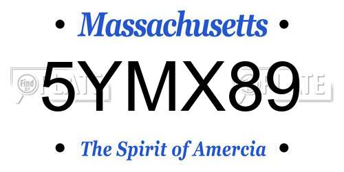 5YMX89 Massachusetts License Plate