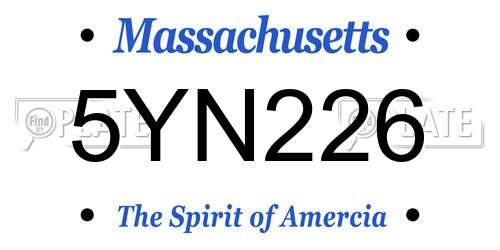 5YN226 Massachusetts License Plate