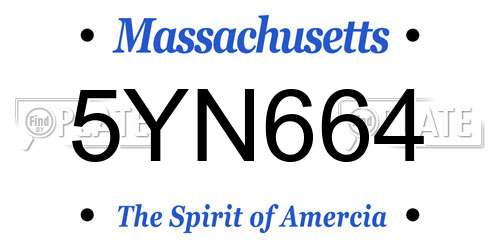 5YN664 Massachusetts License Plate