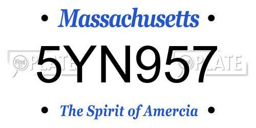 5YN957 Massachusetts License Plate