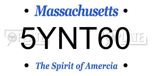 5YNT60 Massachusetts License Plate