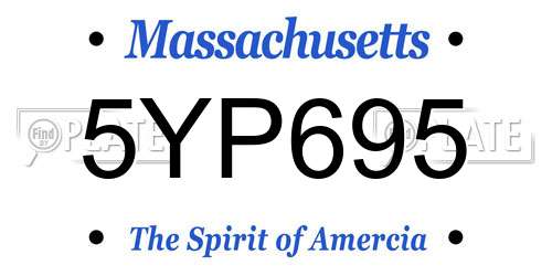 5YP695 Massachusetts License Plate