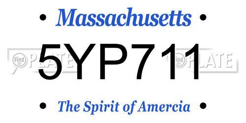 5YP711 Massachusetts License Plate
