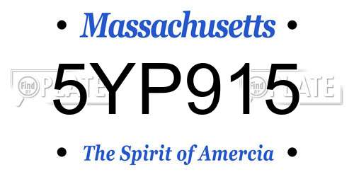 5YP915 Massachusetts License Plate