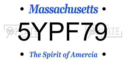 5YPF79 Massachusetts License Plate