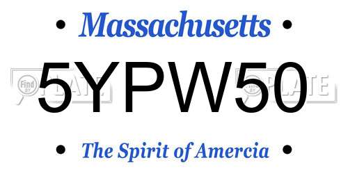 5YPW50 Massachusetts License Plate