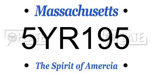 5YR195 Massachusetts License Plate