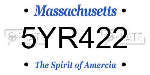 5YR422 Massachusetts License Plate