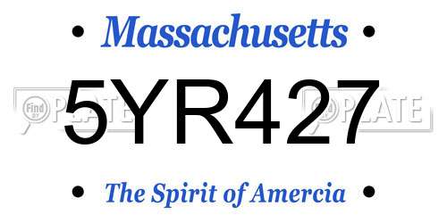 5YR427 Massachusetts License Plate