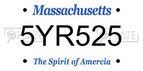 5YR525 Massachusetts License Plate