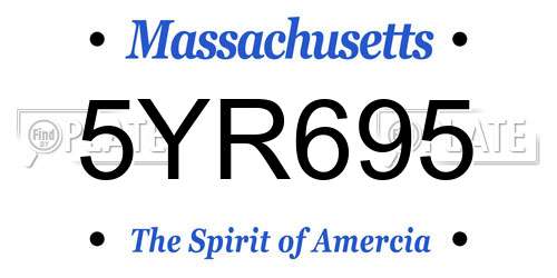 5YR695 Massachusetts License Plate