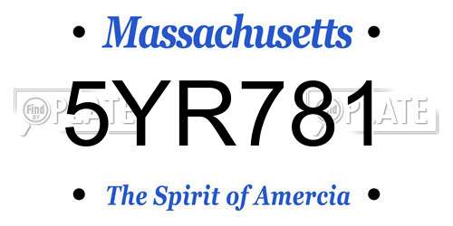 5YR781 Massachusetts License Plate