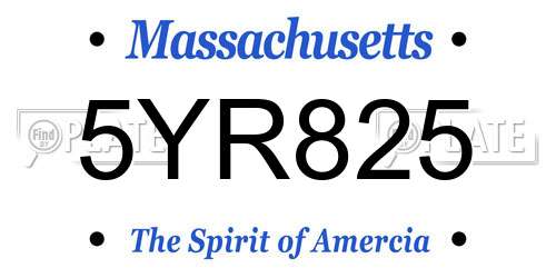 5YR825 Massachusetts License Plate