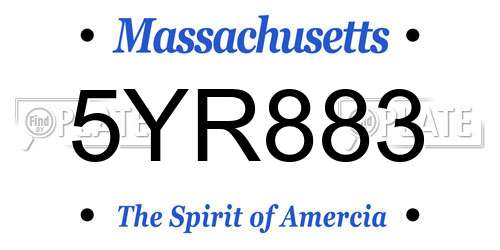 5YR883 Massachusetts License Plate