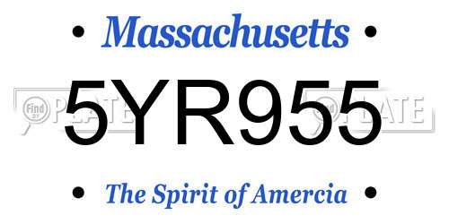 5YR955 Massachusetts License Plate