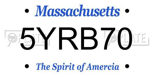 5YRB70 Massachusetts License Plate