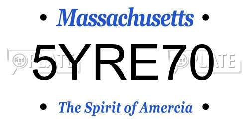 5YRE70 Massachusetts License Plate