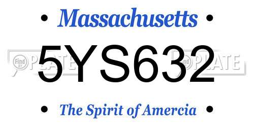 5YS632 Massachusetts License Plate