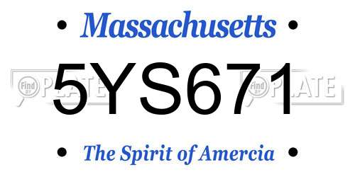 5YS671 Massachusetts License Plate