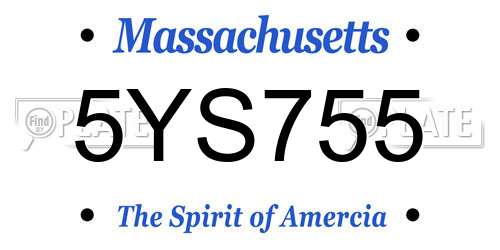 5YS755 Massachusetts License Plate