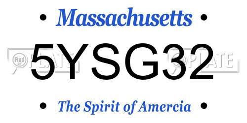 5YSG32 Massachusetts License Plate
